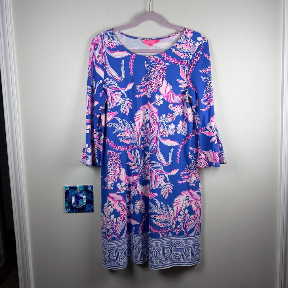 NWT Lilly Pulitzer Wild Within Swing Purple Pink Flowy Ophelia Dress Large